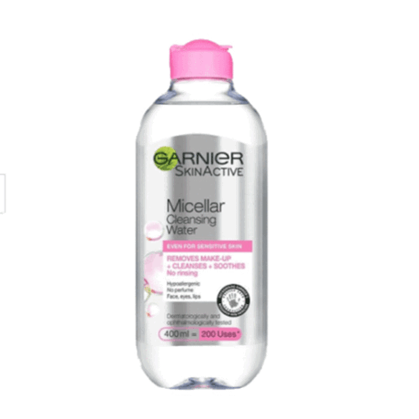 میسلار واتر گارنیر صورتی پوست حساس Micellar Cleansing Water حجم 400 میلی