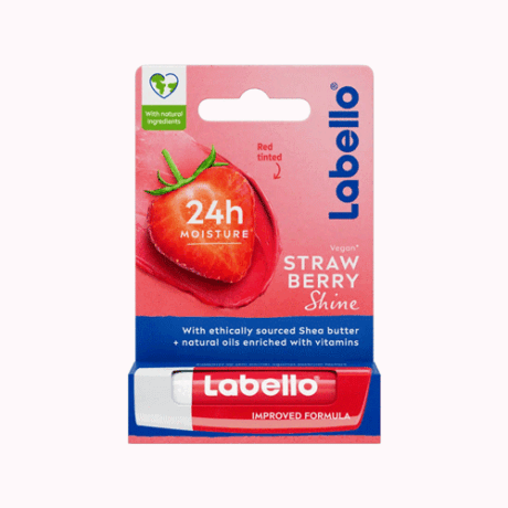 بالم لب توت فرنگی براق آبرسان لبلو Strawberry hydrate Radiant lip balm Labello