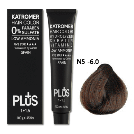 رنگ موی کاترومر بدون سولفات KATROMER،شماره N5 -6.0 بلوند تیره